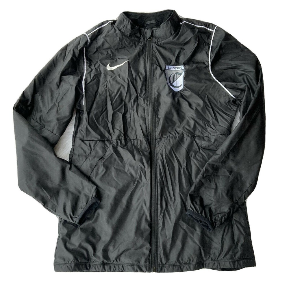 Nike Windbreaker Jacket Sz S Zip Up Lined Black Churchill Lancers Eugene Sports